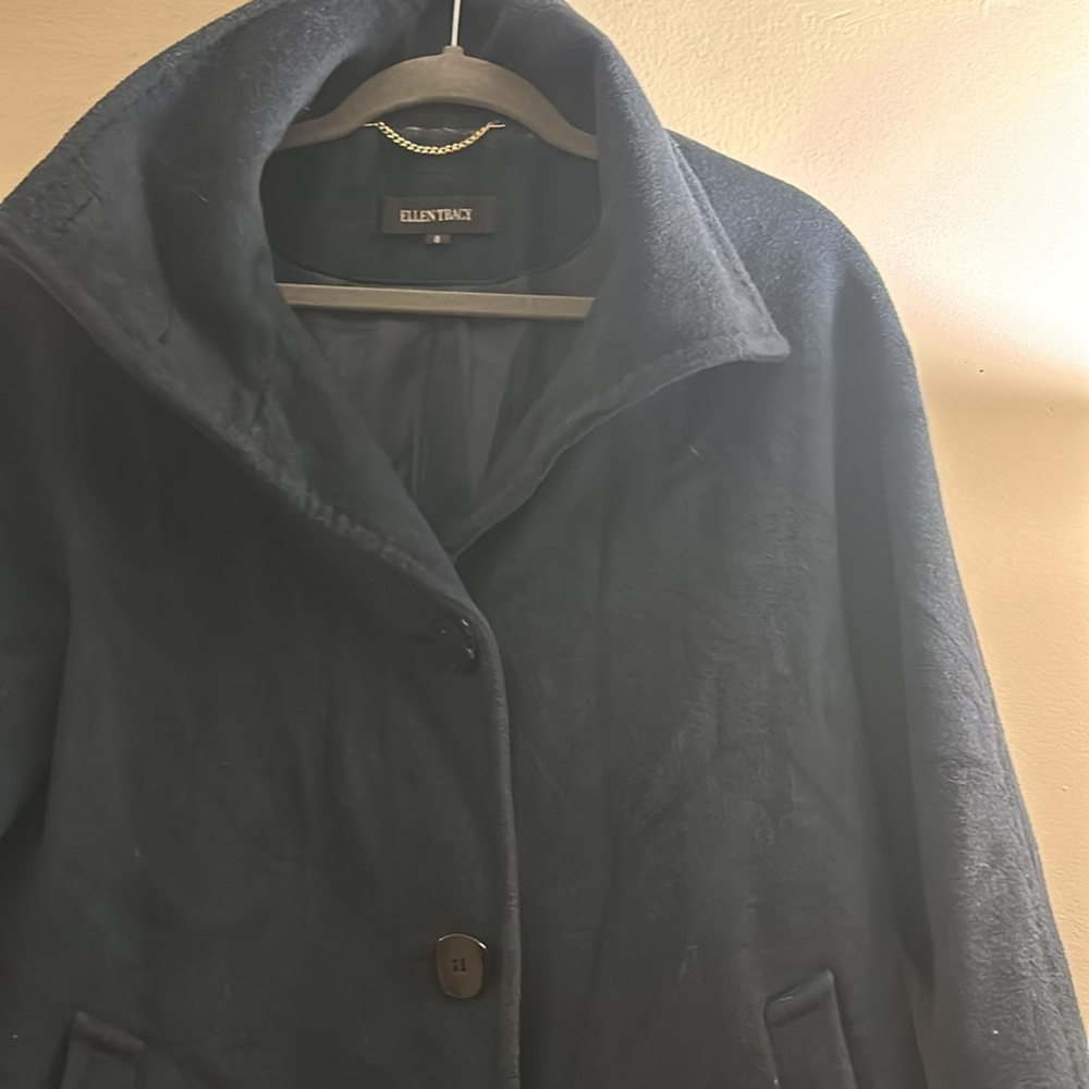 🐑🐇Ellen Tracy Angora & Wool Pea Coat - Picture 2 of 10